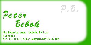 peter bebok business card