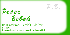 peter bebok business card